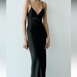 Zara Black Spaghetti Strap Maxi Gown
